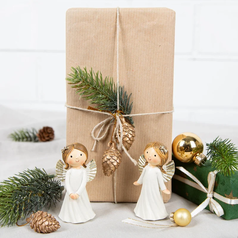 6 goldene Zapfen Lärchen Baumzapfen Weihnachten zum Aufhängen 5 cm