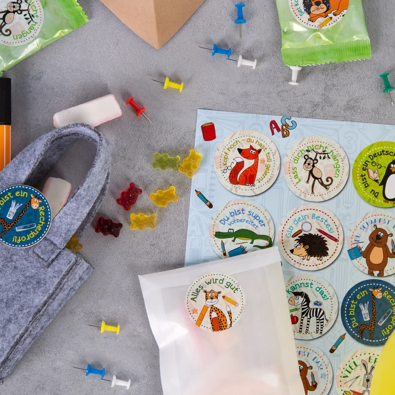 Logbuch-Verlag 24 Motivationssticker für Kinder - Schule Grundschule Motivation - Lehrer Eltern Aufkleber Ø 4 cm