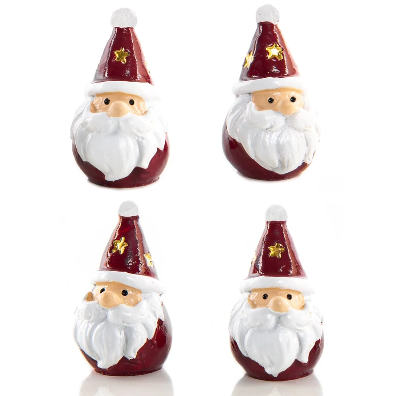 12 Mini Nikolaus Figuren - Weihnachtsmann Miniatur 3,5 cm