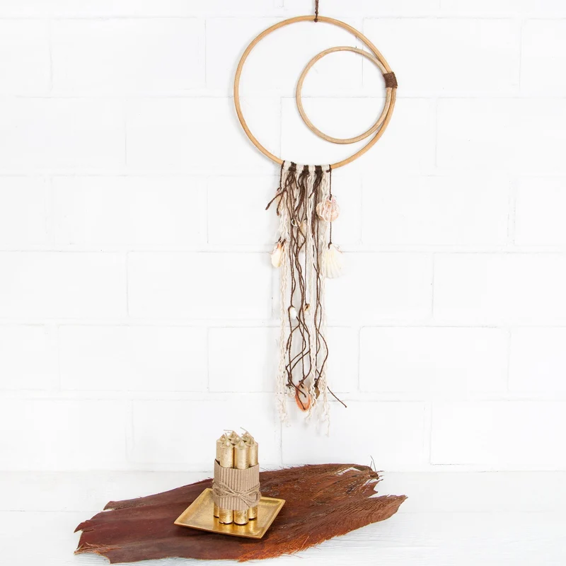Dekokranz maritim aus Holz & Muscheln Mobile 25 x 58 cm