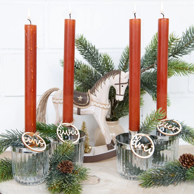 Deko Schaukelpferd Weihnachten aus Holz braun Nostalgie 24 cm