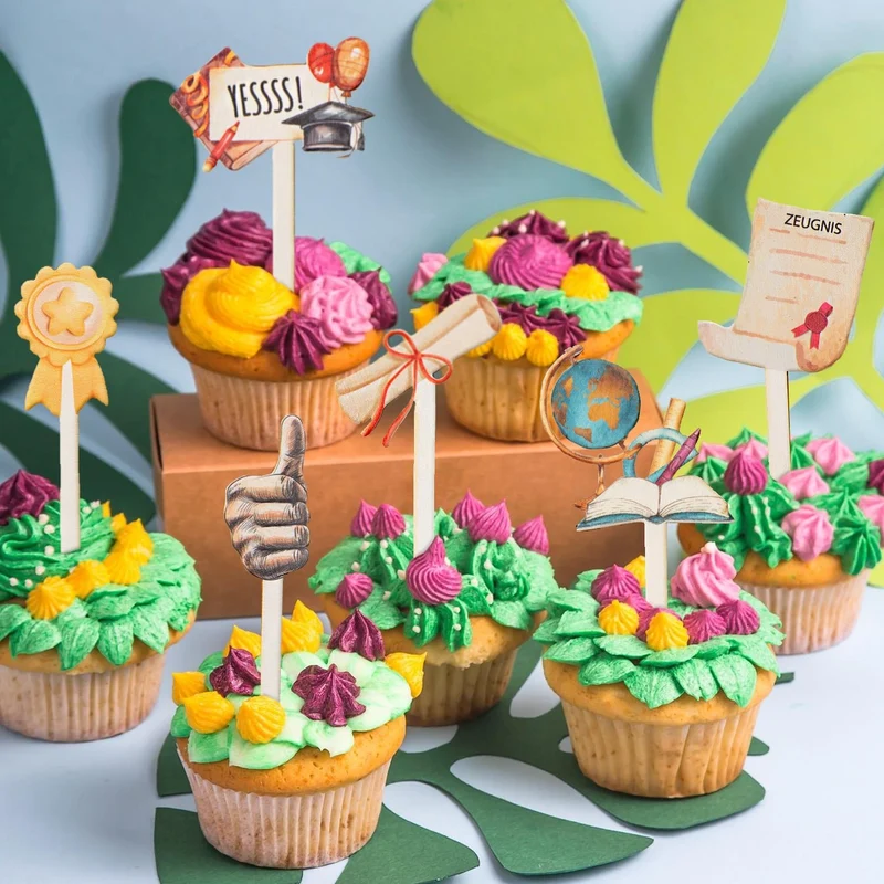 12 Muffinstecker Schulabschluss Abitur Tortendeko 10 cm