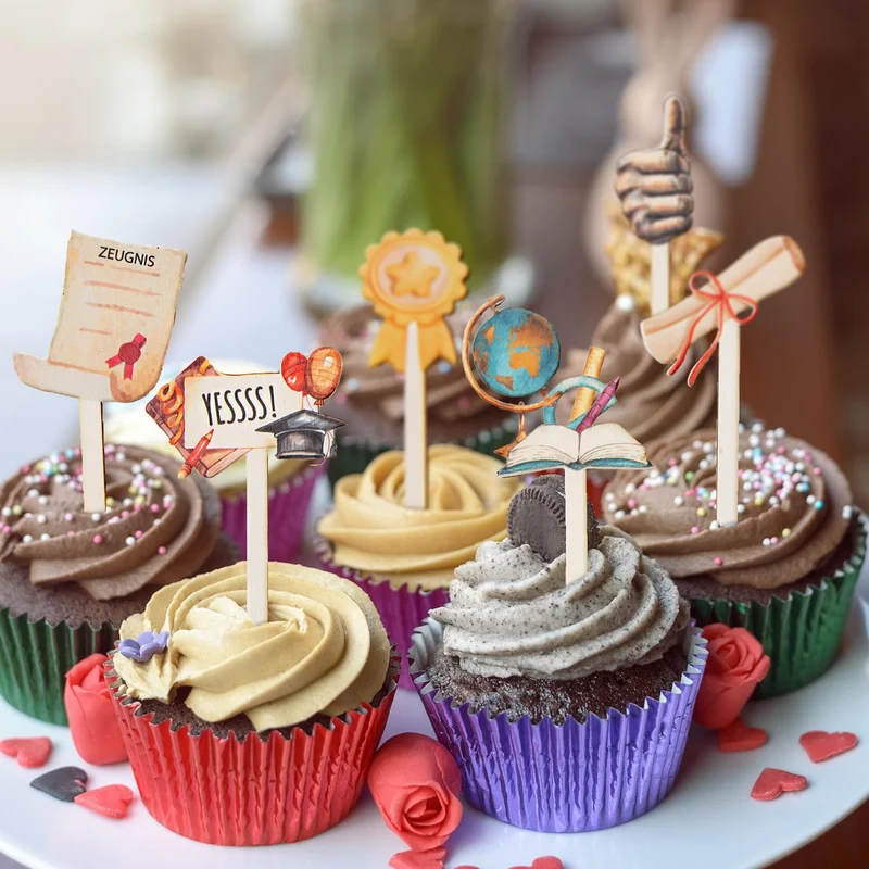 12 Muffinstecker Schulabschluss Abitur Tortendeko 10 cm