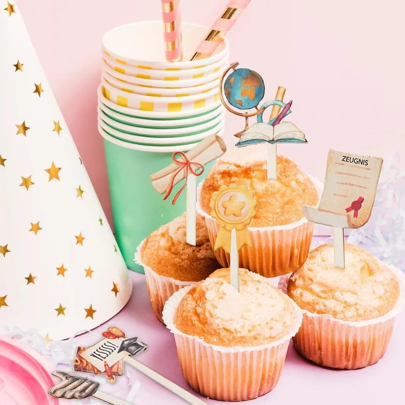 12 Muffinstecker Schulabschluss Abitur Tortendeko 10 cm
