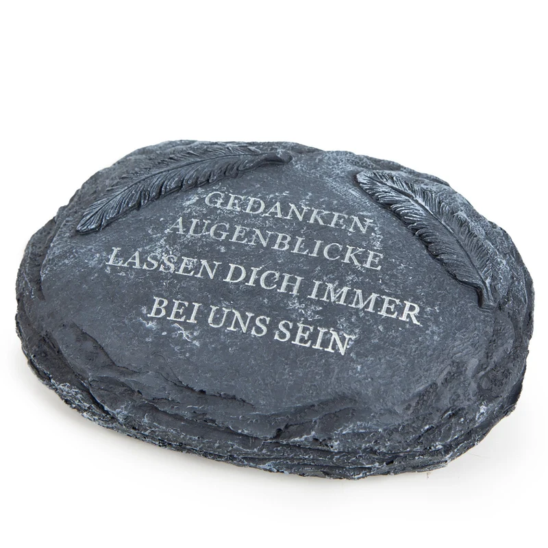 Gedenkstein mit Text in anthrazit 18 x 13 x 6 cm frostsicher