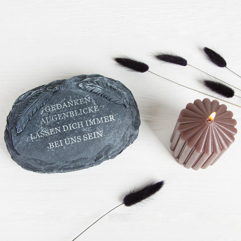 Gedenkstein mit Text in anthrazit 18 x 13 x 6 cm frostsicher