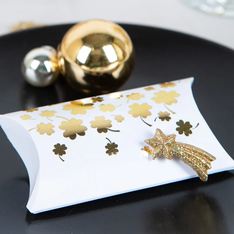 10 Mini Sternschnuppen mit Klebepunkt Gold glitzernd 3 cm