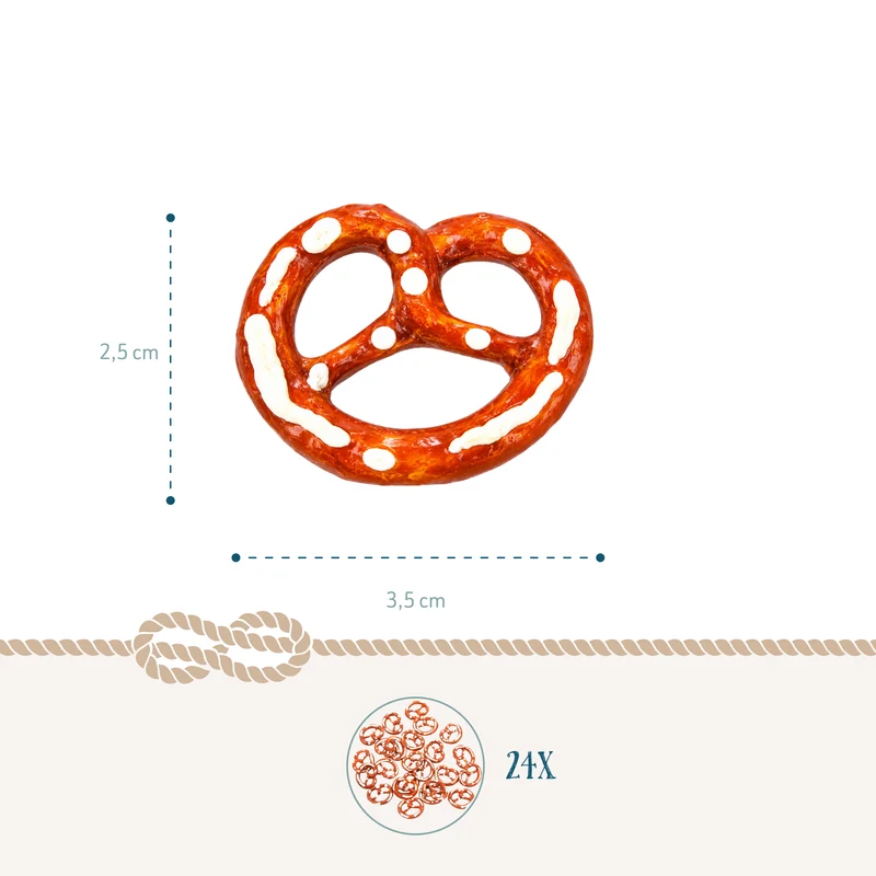 24 kleine Brezeln bayerische Deko Oktoberfest Tischdekoration 3,5 cm