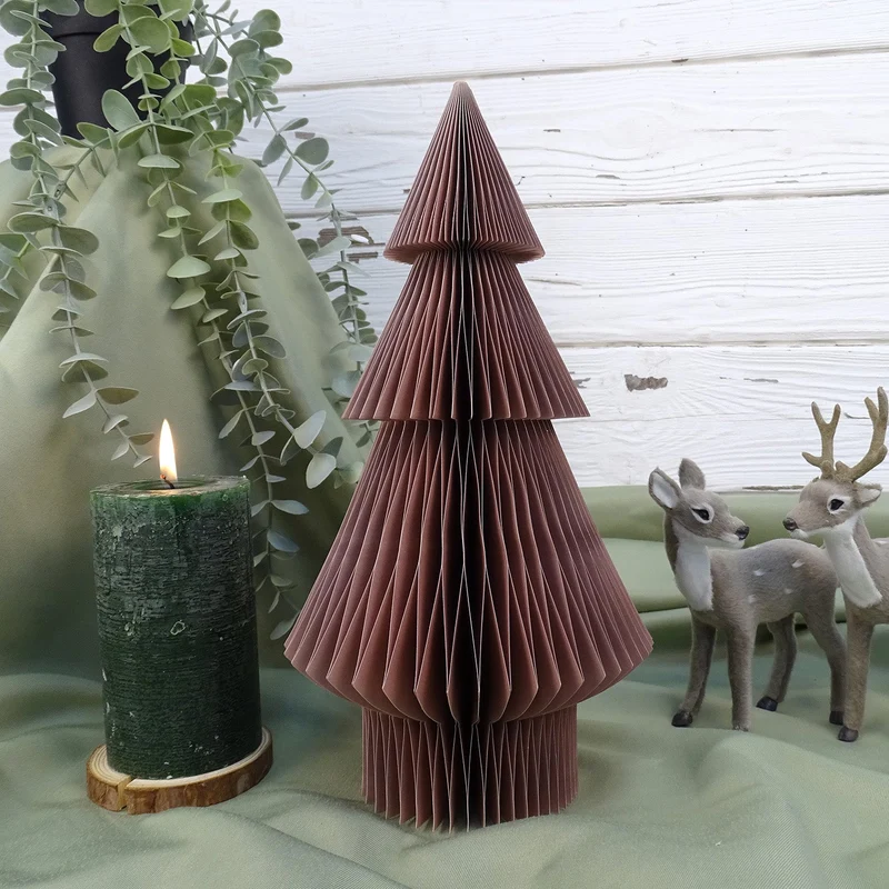 Weihnachtsbaum rosa Papier - Honeycomb Tannenbaum 30 x 15 cm