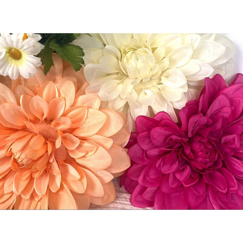 Logbuch-Verlag große Kunstblume zum Aufhängen Dahlie Blüte weiß Wanddekoration Wandornament Ø 35 cm