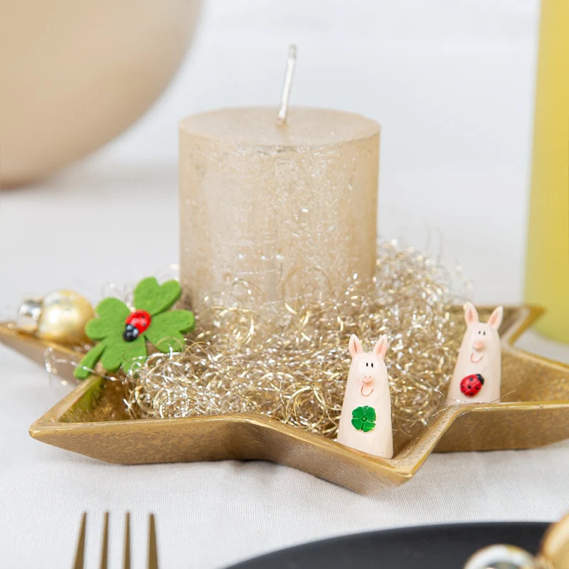 2 goldfarbene Sterne Dekoschalen aus Metall Schale Schlüsselablage Deko Teller gold Weihnachtsdeko 21 x 21 cm