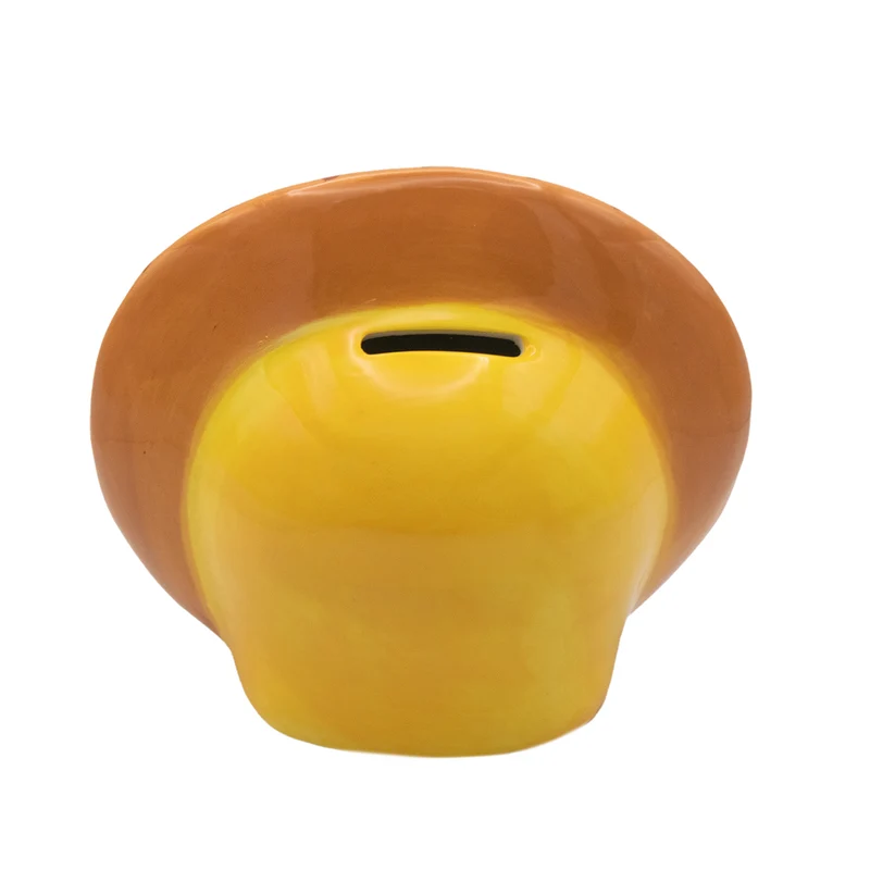 Spardose Löwe Keramik 16 cm – Geldgeschenk für Kinder in Tierform – gelbe Sparbüchse als Geschenk oder Kinderzimmer-Deko – Logbuch-Verlag